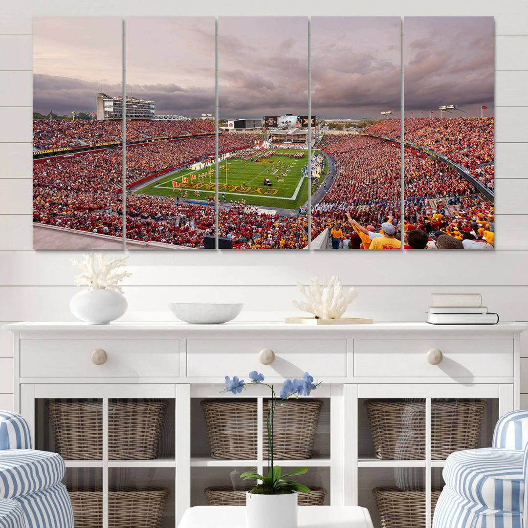 Iowa State University Cyclones Football Team Print - Ames Jack Trice Stadium Wall Art Canvas Print