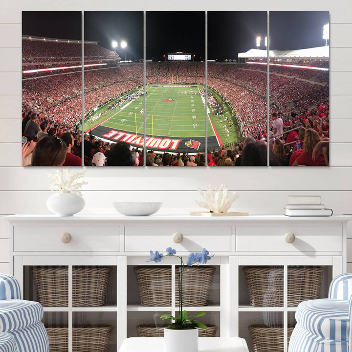 University of Louisville Cardinals Football Team Print - Louisville Cardinal Stadium Wall Art Canvas Print