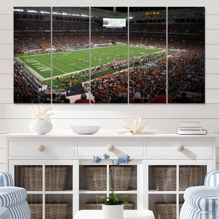 Miami Hurricanes Football Team Print - Miami Hard Rock Stadium Wall Art Canvas Print