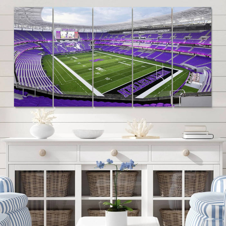 Northwestern University Wildcats Football Team Print - Evanston Ryan Field Wall Art Canvas Print