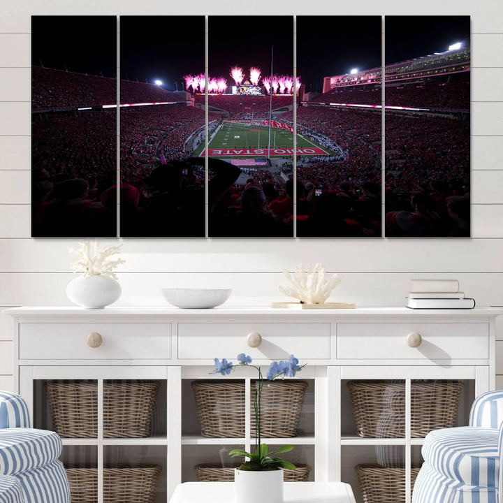 Ohio State University Buckeyes Football Team Print - Columbus Ohio Stadium Wall Art Canvas Print