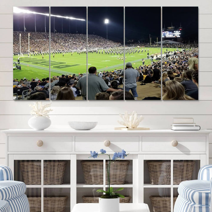 Purdue University Boilermakers Football Team Print - West Lafayette Ross-Ade Stadium Wall Art Canvas Print