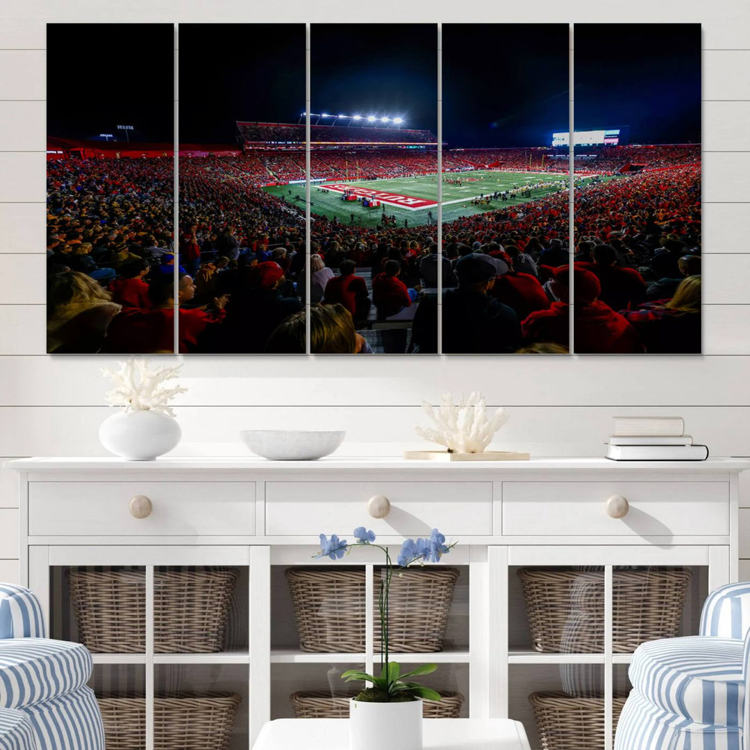 Rutgers Scarlet Knights Football Team Print - SHI Stadium, Piscataway Wall Art Canvas Print