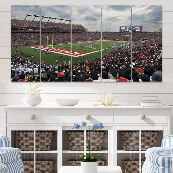 Rutgers Scarlet Knights Football Team Print - SHI Stadium, Piscataway Wall Art Canvas Print