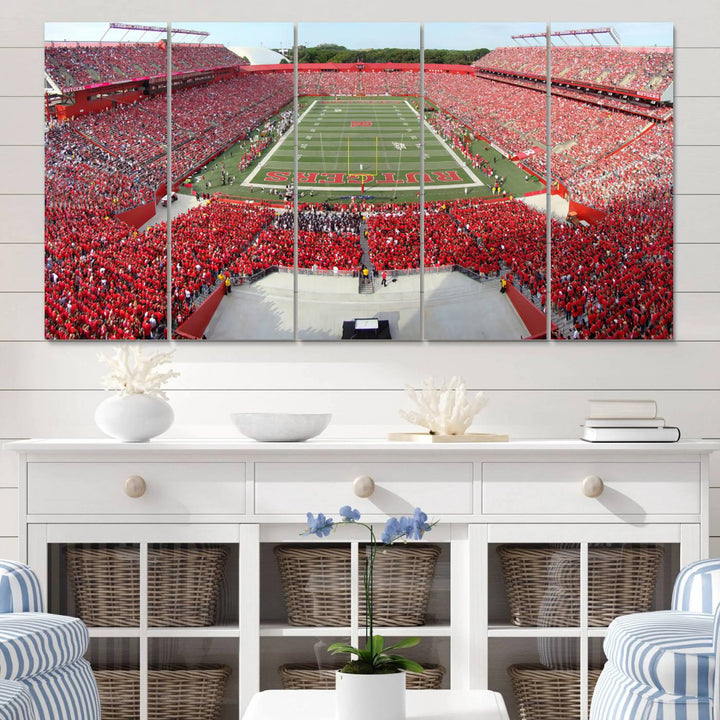 Rutgers Scarlet Knights Football Team Print - Piscataway SHI Stadium Wall Art Canvas Print