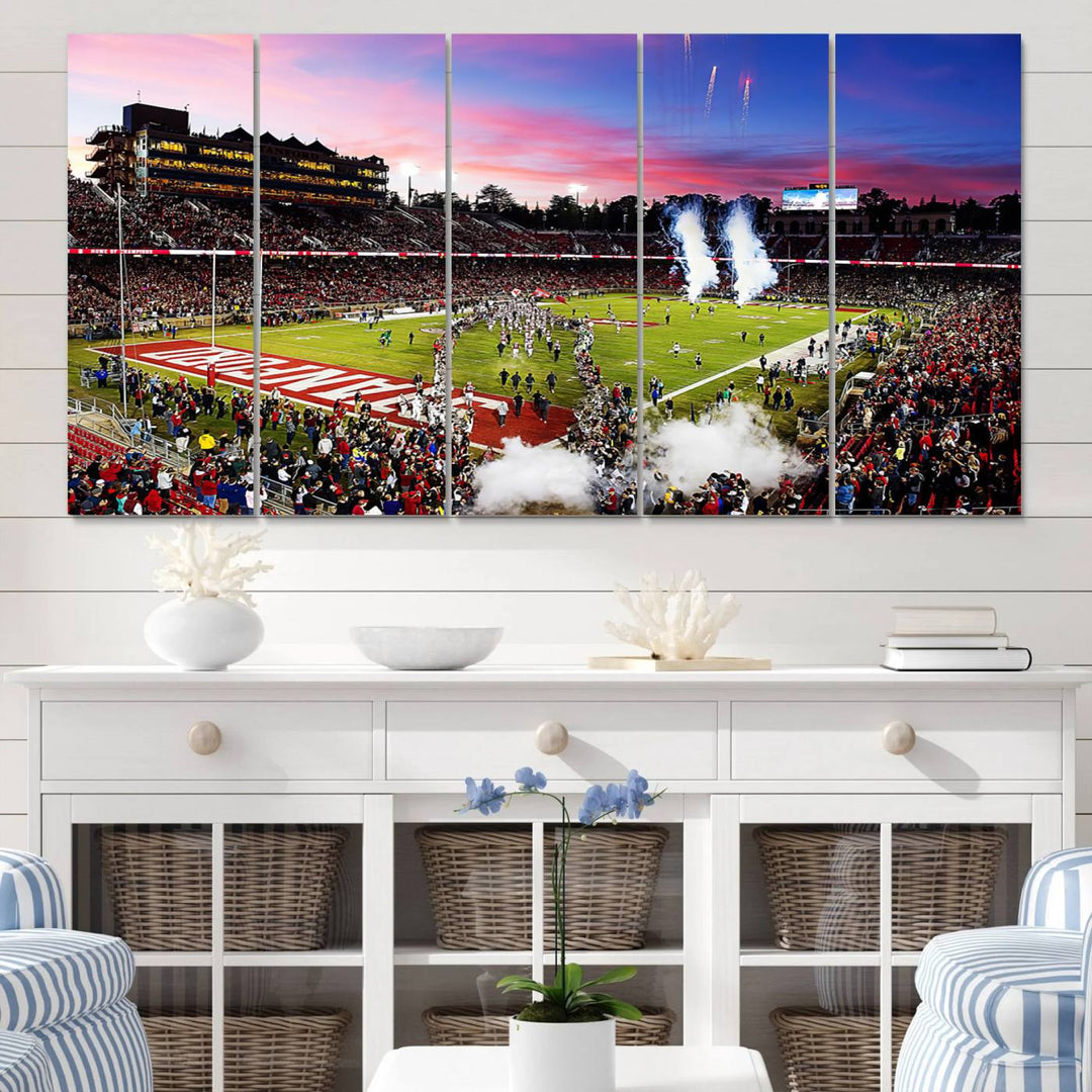 Stanford University Cardinal Football Team Print - Stanford Stadium Wall Art Canvas Print