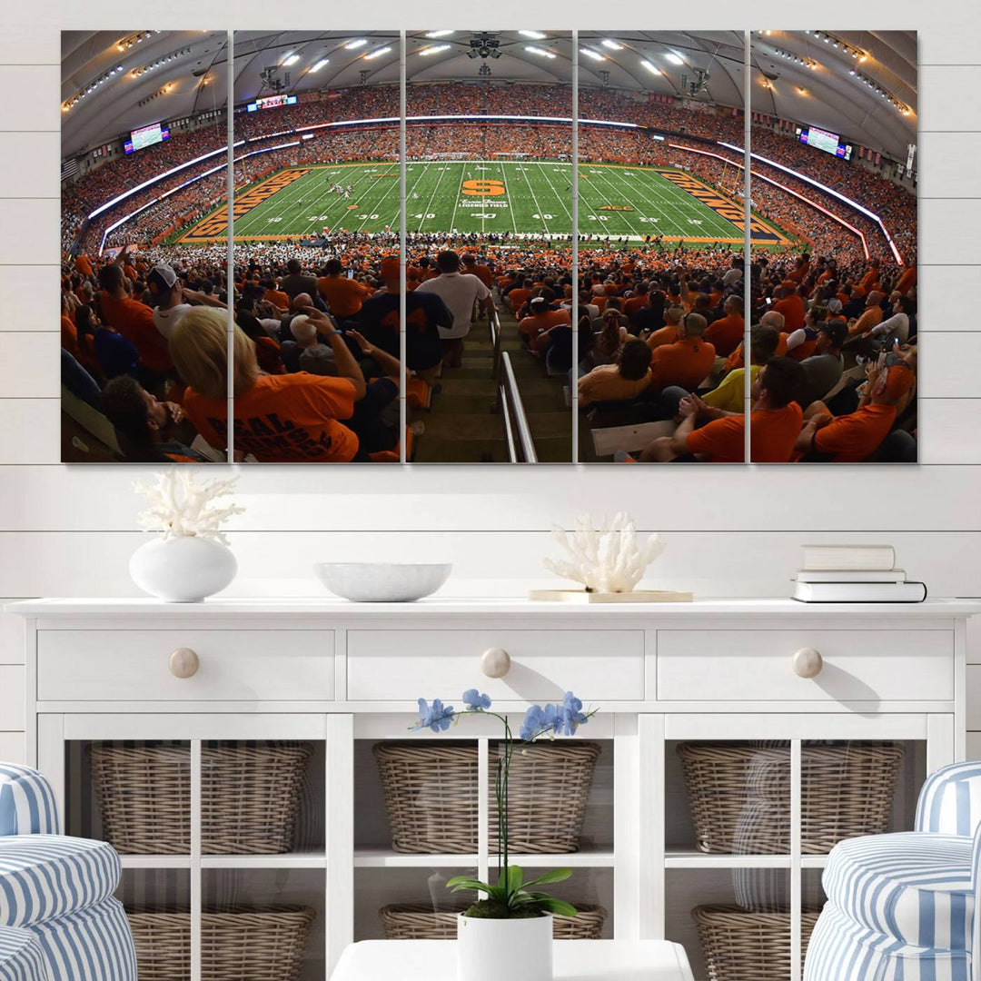 Syracuse University Orange Football Team Print - Syracuse JMA Wireless Dome Wall Art Canvas Print