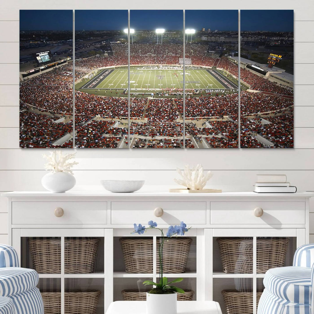 Texas Tech Red Raiders Football Team Print - Lubbock Jones AT&T Stadium Wall Art Canvas Print