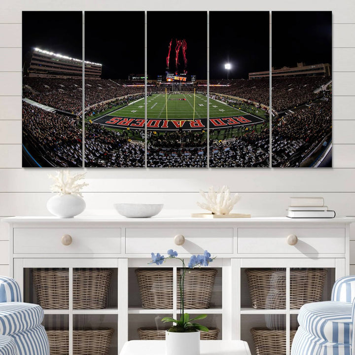 Texas Tech Red Raiders Football Team Print - Lubbock Jones AT&T Stadium Wall Art Canvas Print