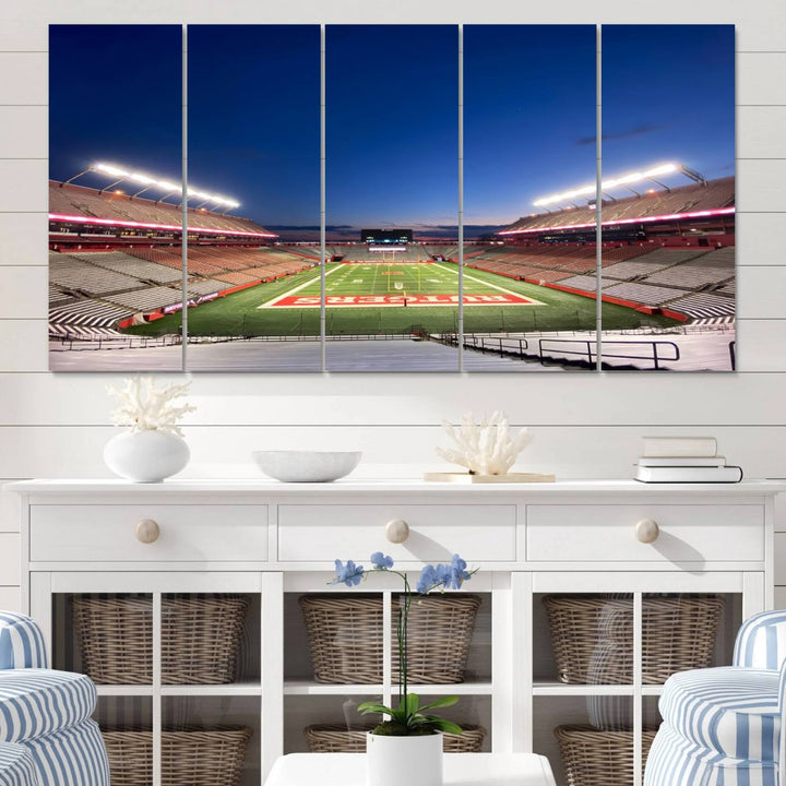 Rutgers Scarlet Knights Football Team Print - Piscataway SHI Stadium Wall Art Canvas Print