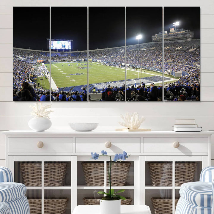 University of Memphis Tigers Football Team Print - Memphis Simmons Bank Liberty Stadium Wall Art Canvas Print