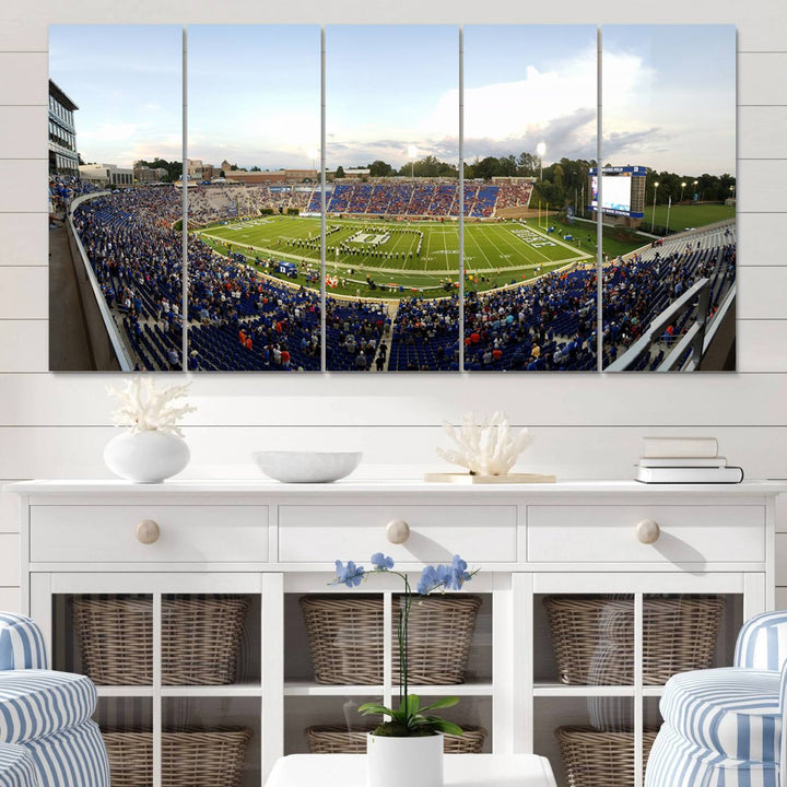 Wallace Wade Stadium print featuring a green field and sky.