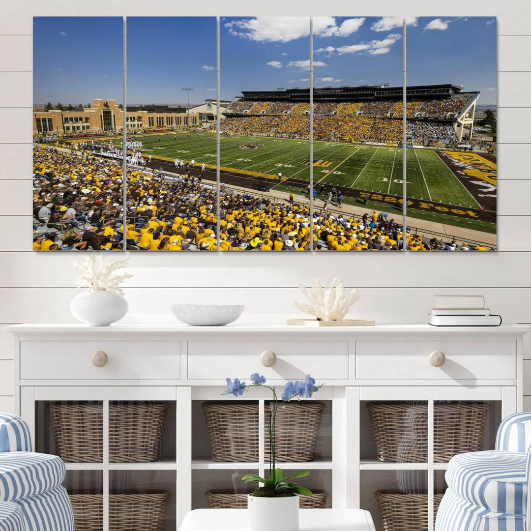 University of Wyoming Cowboys Football Team Print - Laramie Jonah Field at War Memorial Stadium Wall Art Canvas Print