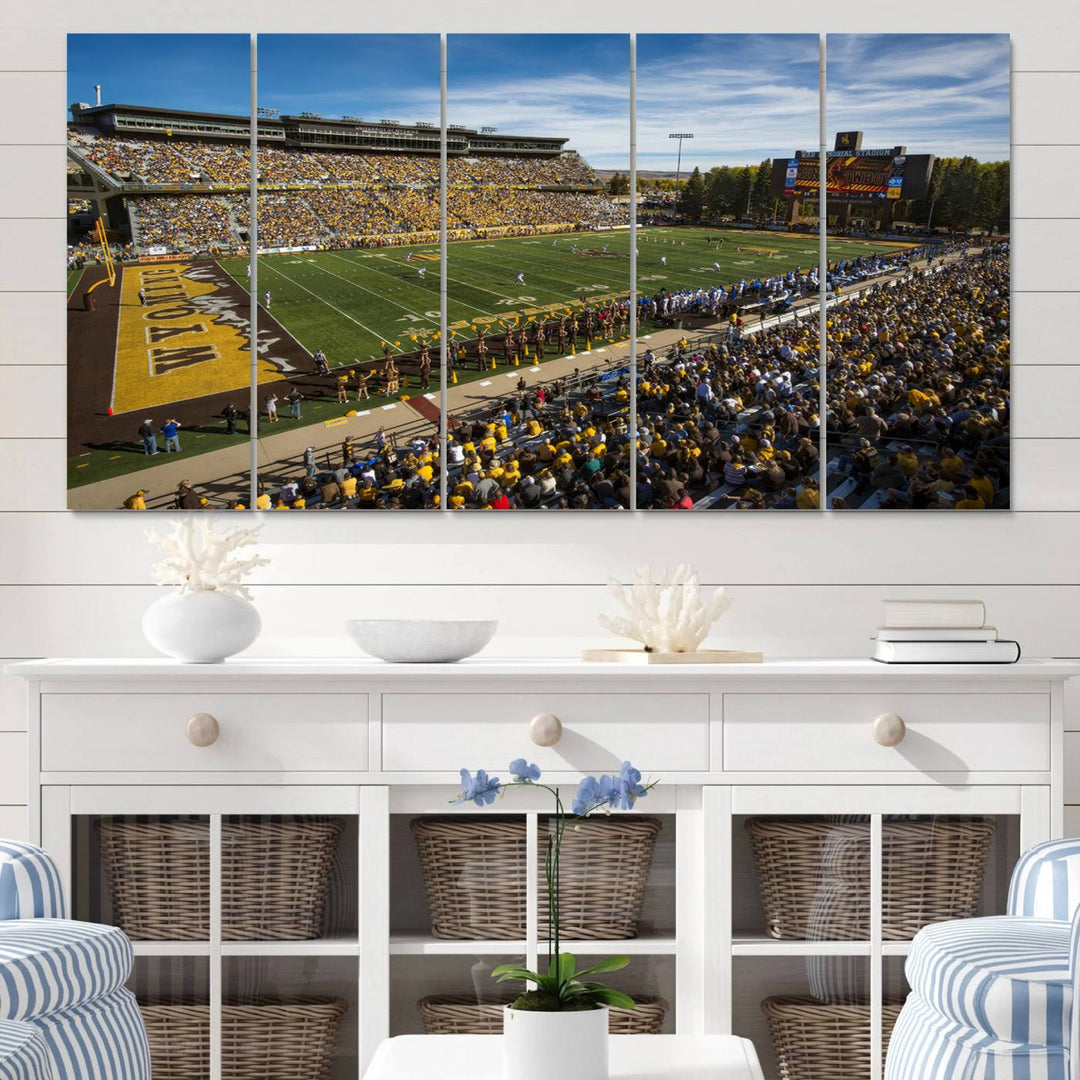 University of Wyoming Cowboys Football Team Print - Laramie Jonah Field at War Memorial Stadium Wall Art Canvas Print