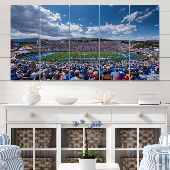 Air Force Falcons Football Team Print - Colorado Springs Falcon Stadium Wall Art Canvas Print