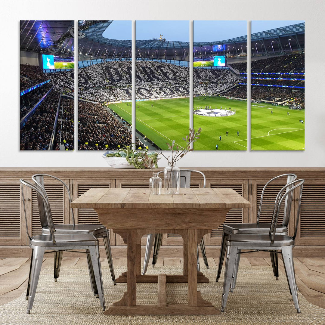 At Tottenham Hotspur Stadium, the Premier League wall art stands out.