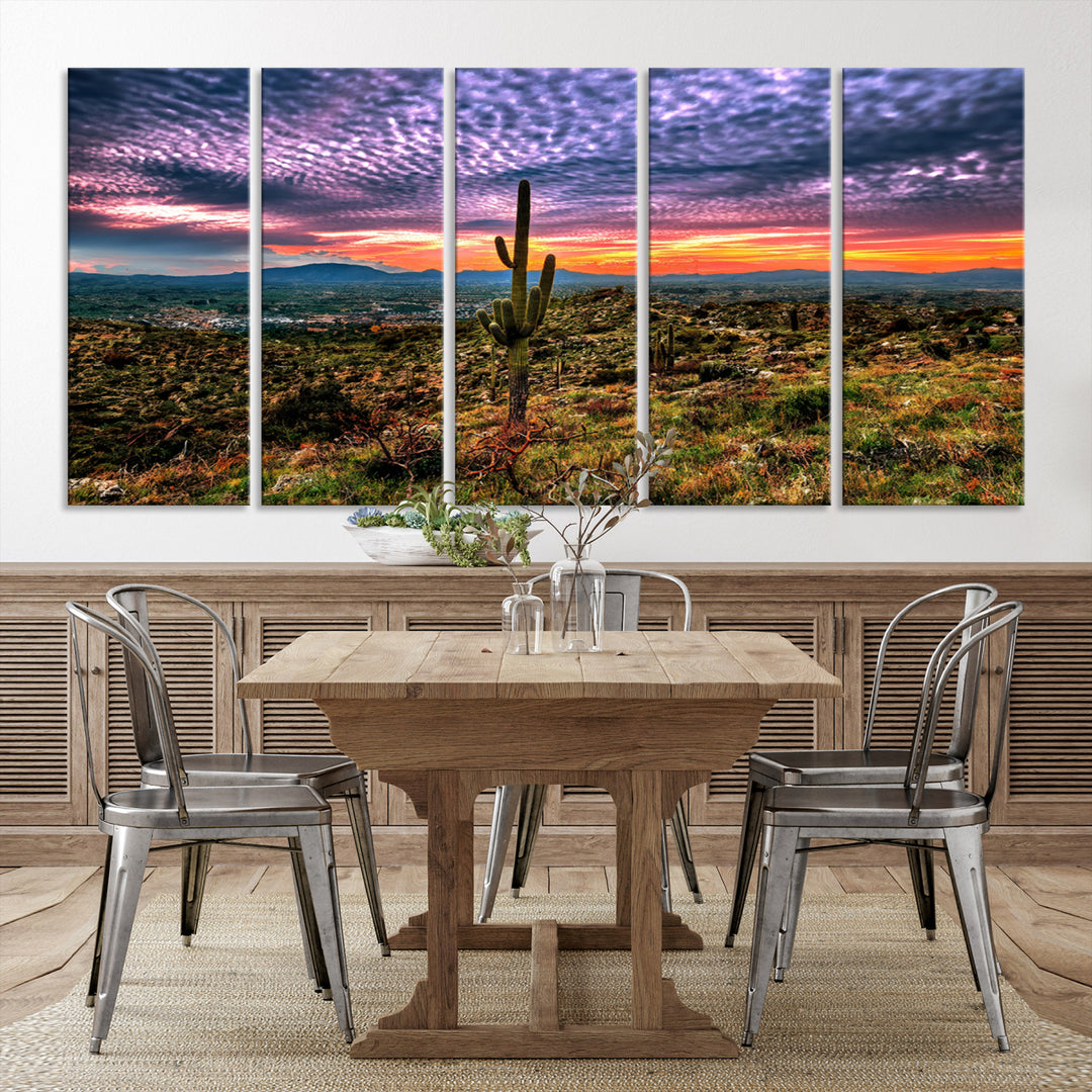 Arizona Desert Sunset Wall Art Canvas Print, Phoenix Wall Art Print