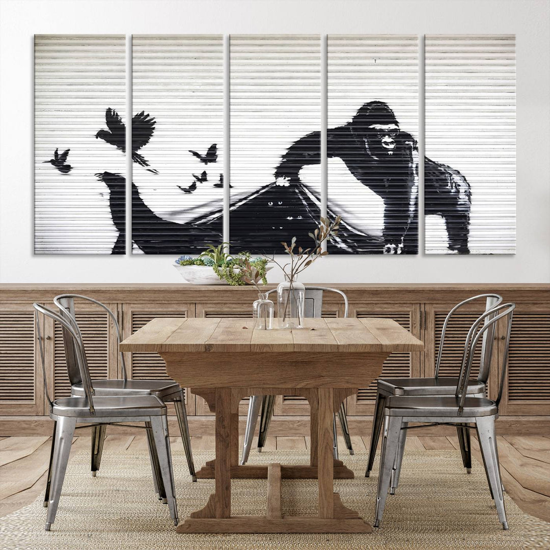 Banksy London Zoo Graffiti Wall Art Canvas Print