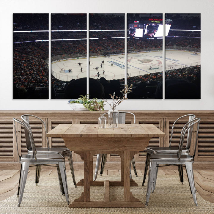 Honda Center California Anaheim Ducks Hockey Stadium Wall Art Canvas Print