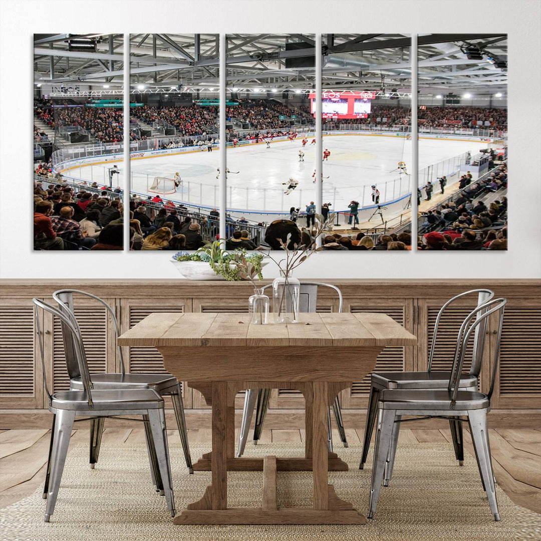 Lausanne Arena Ice Hockey Stadium Wall Art Canvas Print