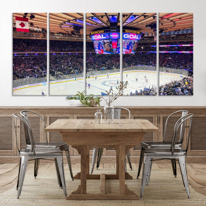 Madison New York Rangers Hockey Stadium Wall Art Canvas Print