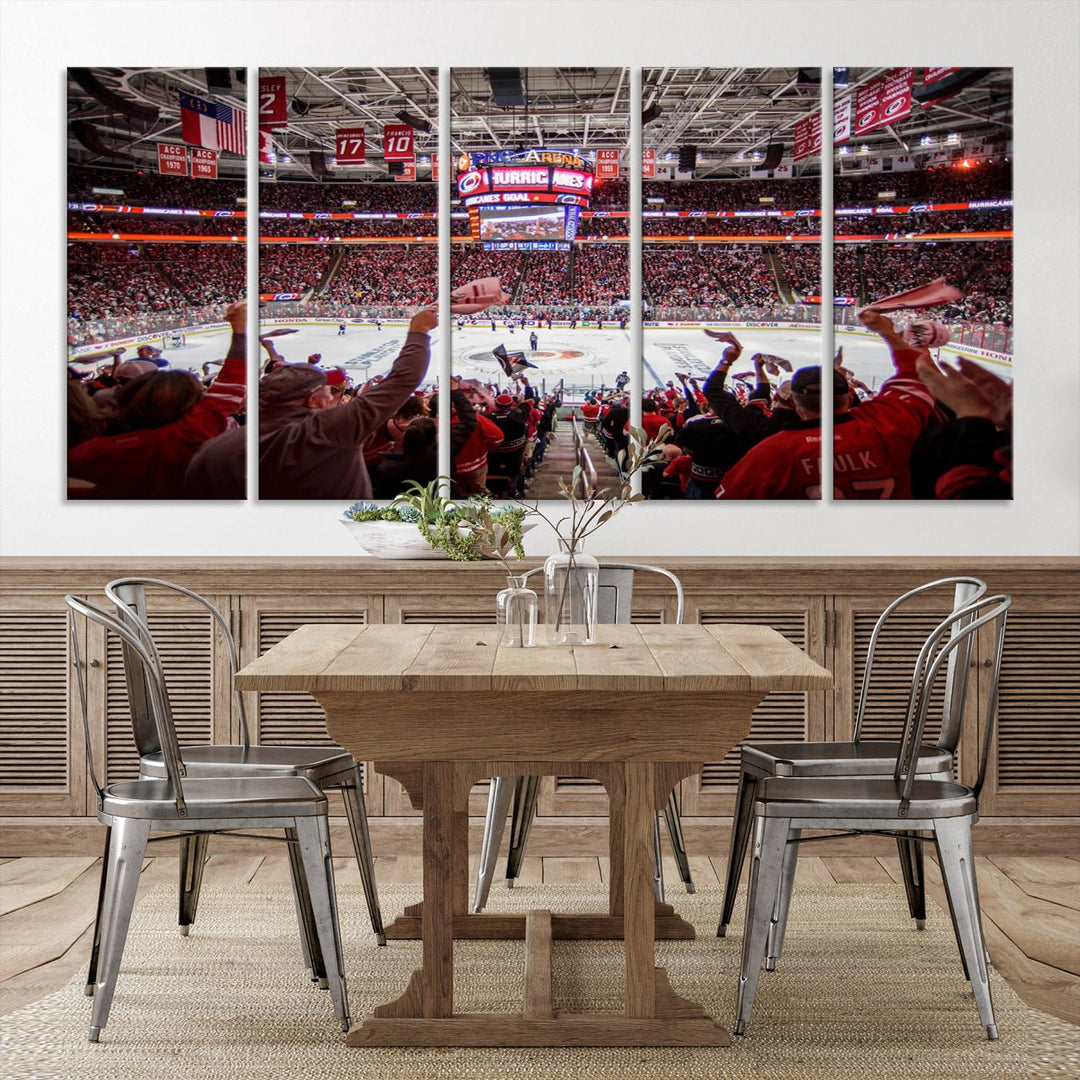 Carolina Hurricanes Ice Hockey Stadium Wall Art Canvas Print