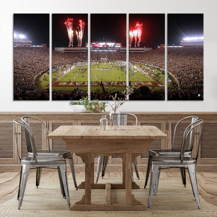 Florida State Seminoles Football Team Print - Tallahassee Doak Campbell Stadium Wall Art Canvas Print