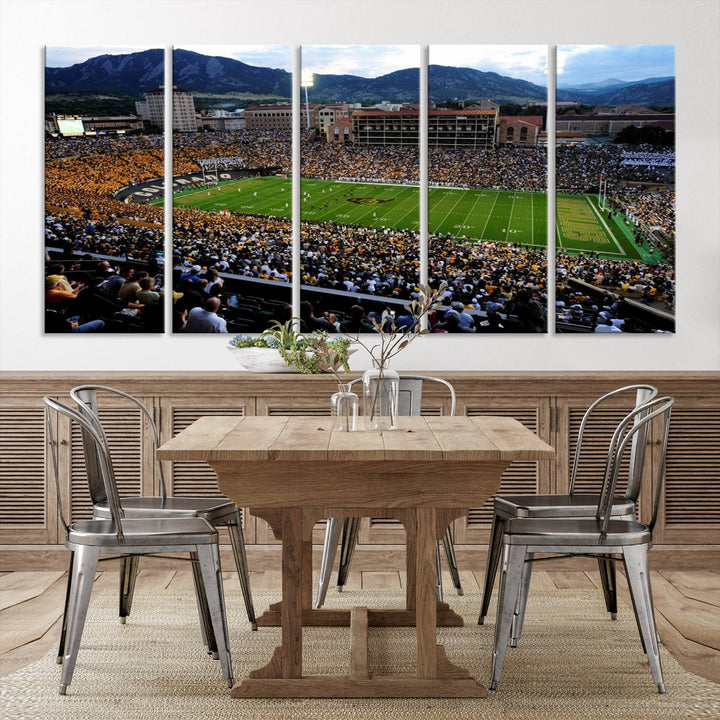 Colorado Buffaloes Football Team Print - Boulder Folsom Field Stadium Wall Art Canvas Print
