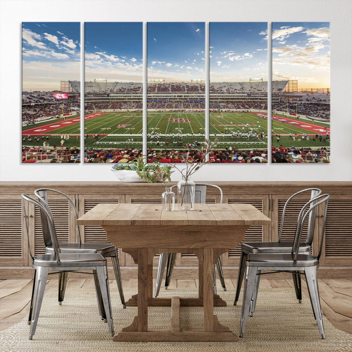 Houston Cougars Football Team Print - Houston TDECU Stadium Wall Art Canvas Print