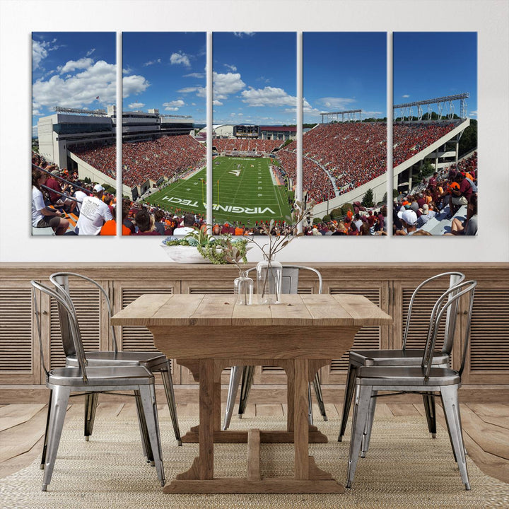 Virginia Tech Hokies Football Team Print - Blacksburg Lane Stadium Wall Art Canvas Print