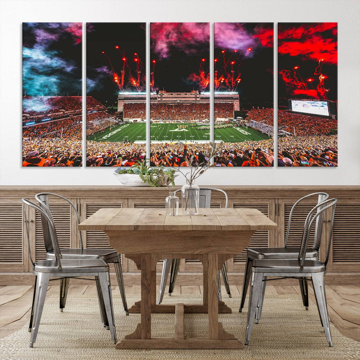 Virginia Tech Hokies Football Team Print - Blacksburg Lane Stadium Wall Art Canvas Print