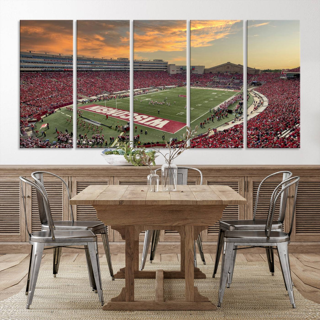 Wisconsin Badgers Football Team Print - Madison Camp Randall Stadium Wall Art Canvas Print