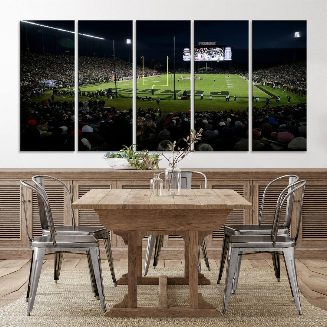 Purdue Boilermakers Football Team Print - West Lafayette Ross–Ade Stadium Wall Art Canvas Print