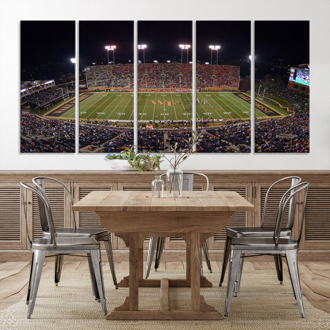 Demon Deacons Football Team Print - Winston-Salem Allegacy Federal Credit Union Stadium Wall Art Canvas Print