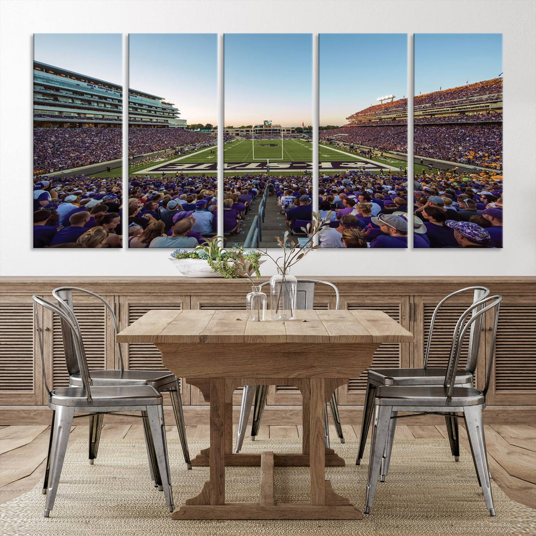 Kansas State University Wildcats Football Team Print - Manhattan Bill Snyder Family Football Stadium Wall Art Canvas Print