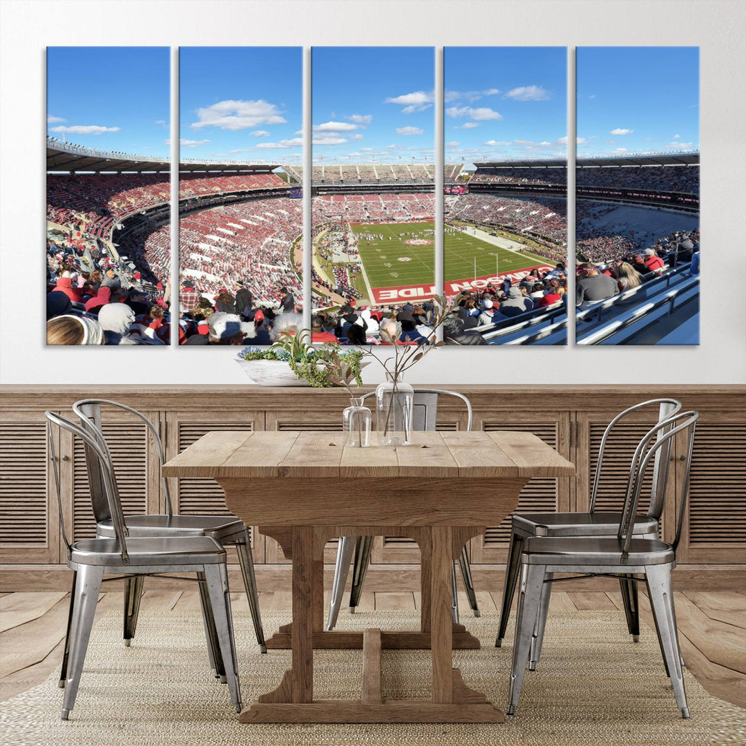 University of Alabama Crimson Tide Football Team Print - Tuscaloosa Bryant-Denny Stadium Wall Art Canvas Print