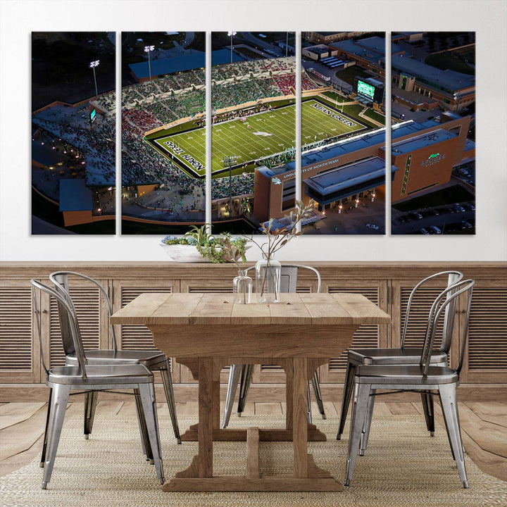 University of North Texas Mean Green Football Team Print - Denton DATCU Stadium Wall Art Canvas Print