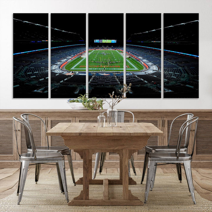 Denver Broncos Football Team Print - Denver Empower Field at Mile High Stadium Wall Art Canvas Print