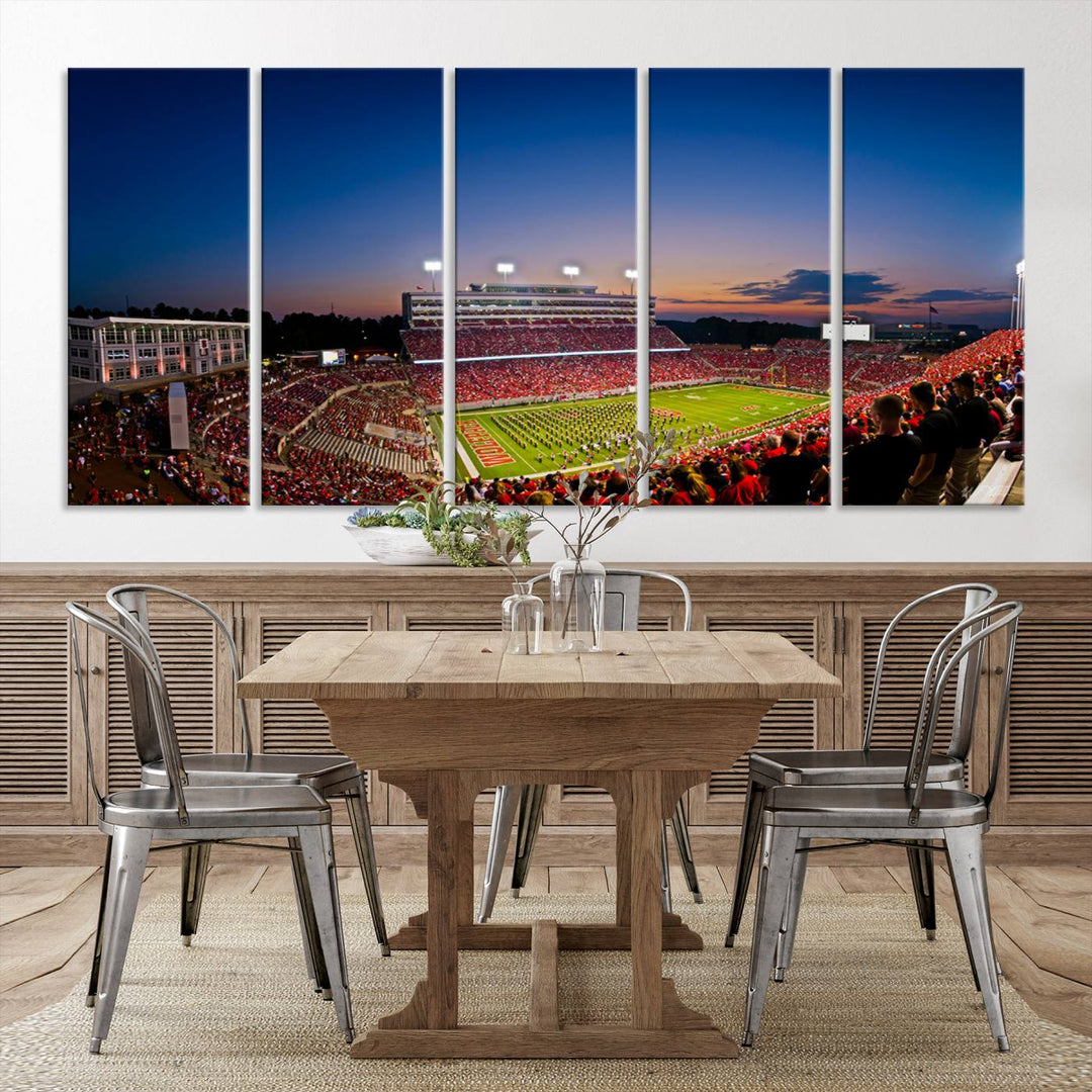 Wolfpack Football Team Print - Raleigh Carter-Finley Stadium Wall Art Canvas Print