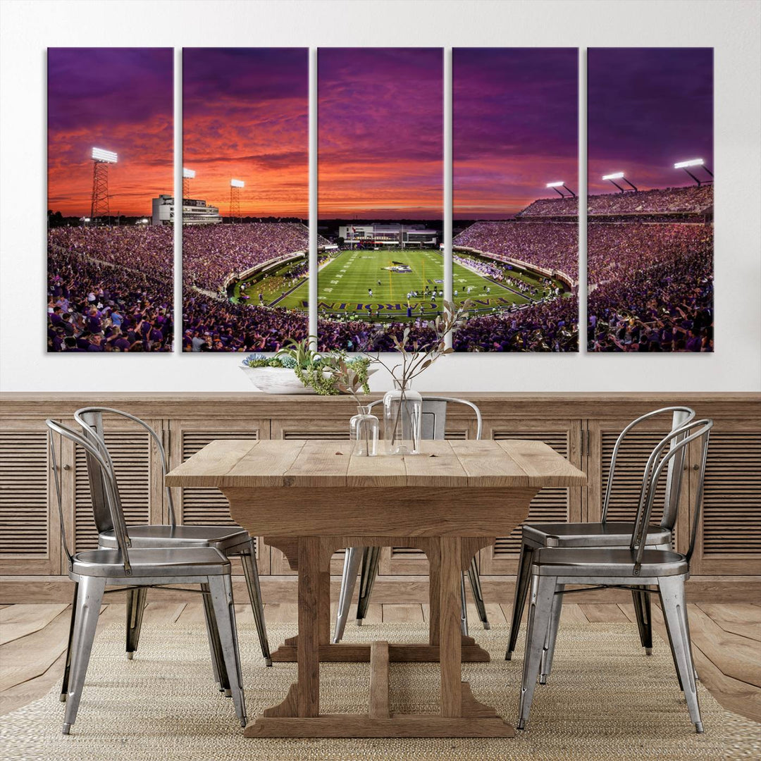 East Carolina University Pirates Football Team Print - Greenville Dowdy-Ficklen Stadium Wall Art Canvas Print