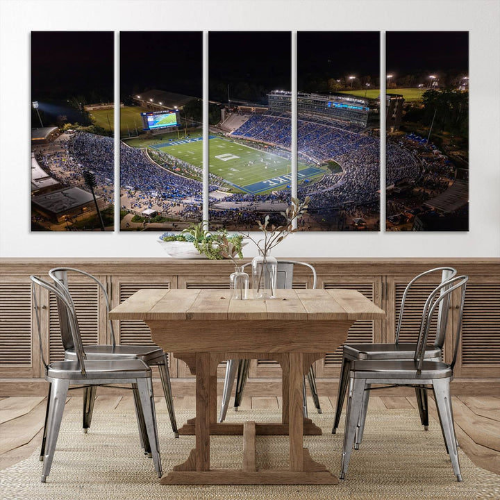 Duke University Blue Devils Football Team Print - Durham Wallace Wade Stadium Wall Art Canvas Print