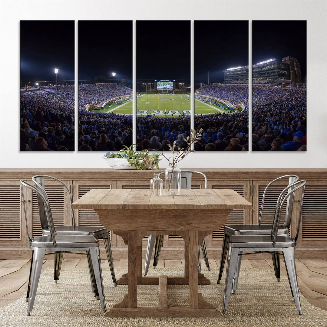 Duke University Blue Devils Football Team Print - Durham Wallace Wade Stadium Wall Art Canvas Print