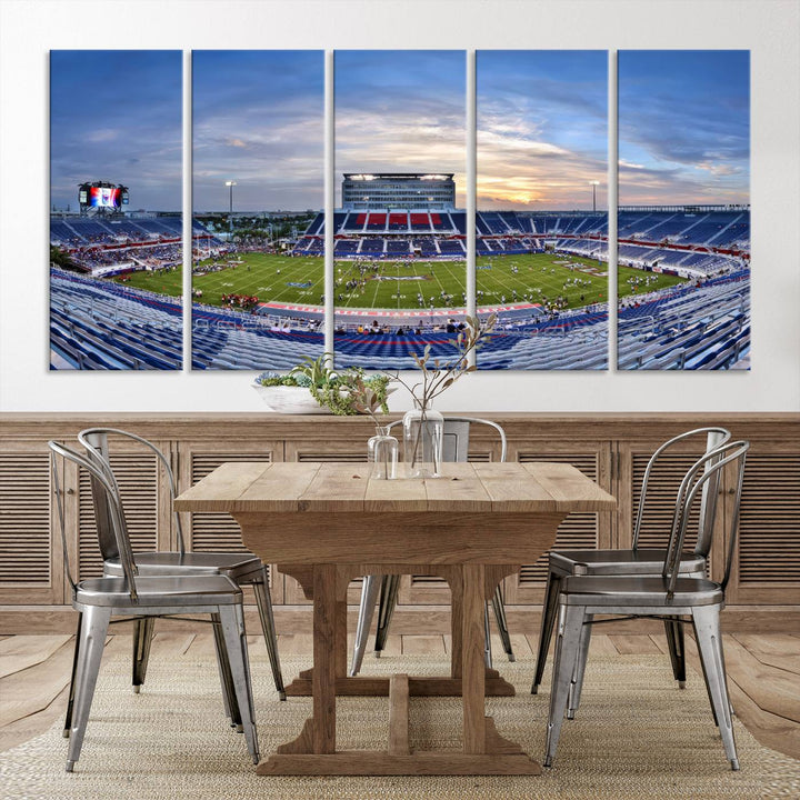 Florida Atlantic University Owls Football Team Print - Boca Raton FAU Stadium Wall Art Canvas Print