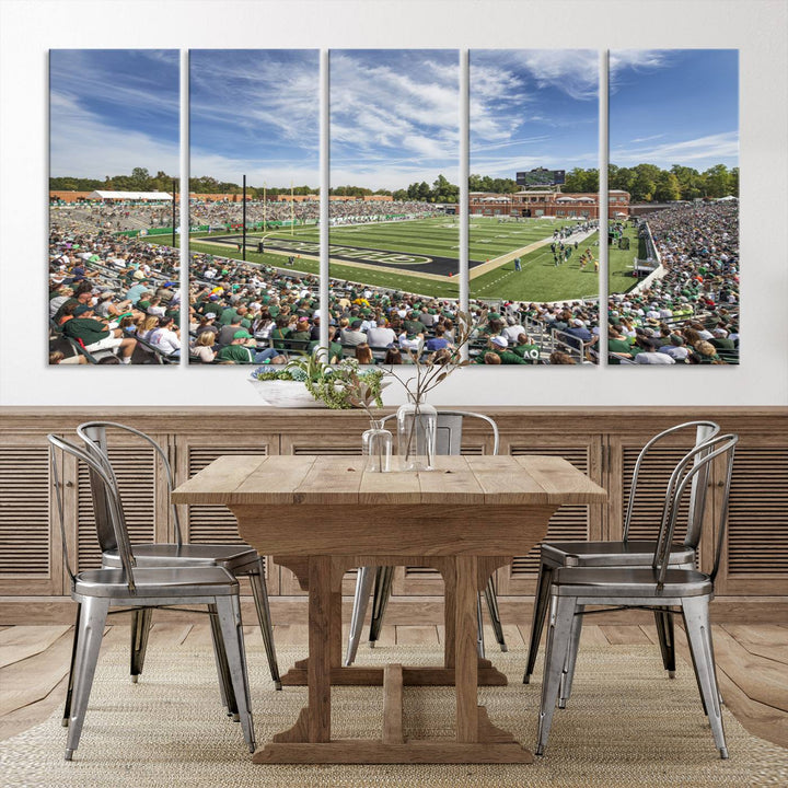 University of Charlotte 49ers Football Team Print - Charlotte Jerry Richardson Stadium Wall Art Canvas Print