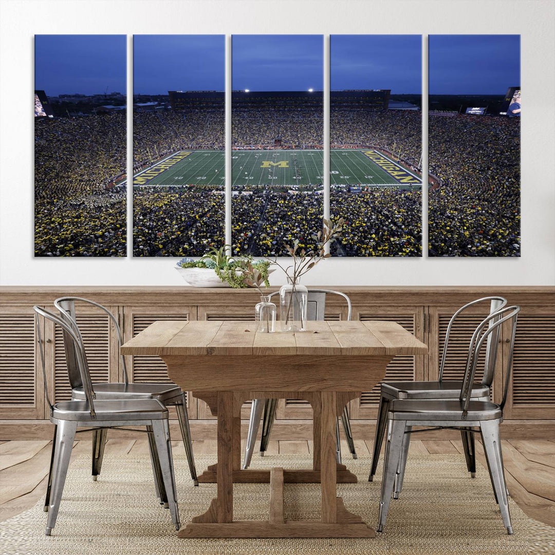 University of Michigan Wolverines Football Team Print - Ann Arbor Michigan Stadium Wall Art Canvas Print