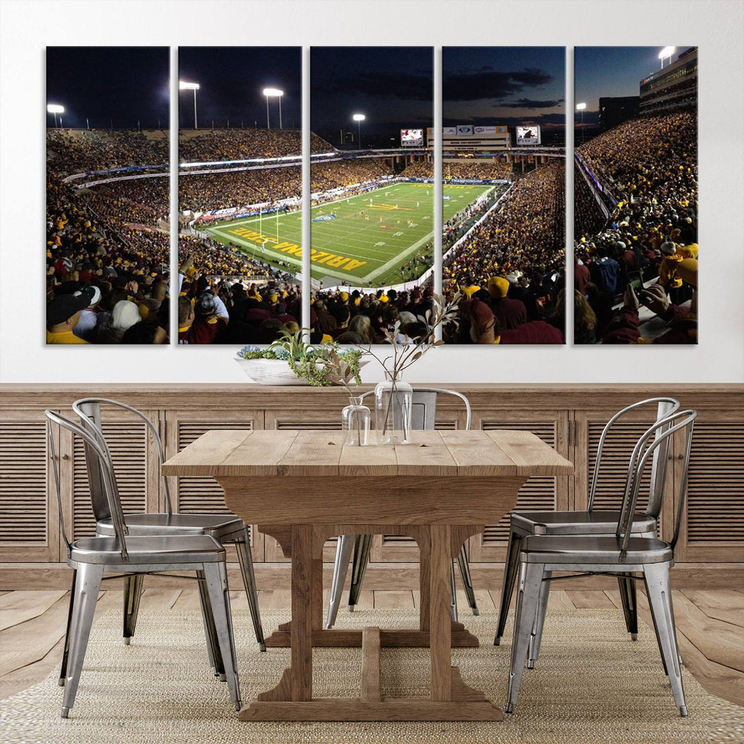 ASU Sun Devils Football Team Print - Phoenix Mountain America Stadium Wall Art Canvas Print