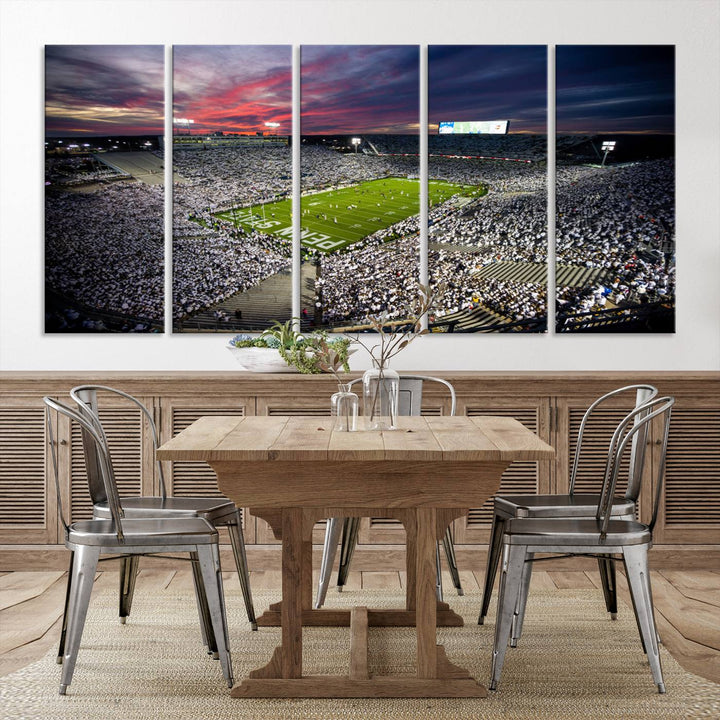 Penn State Nittany Lions Football Team Print - University Park Beaver Stadium Wall Art Canvas Print