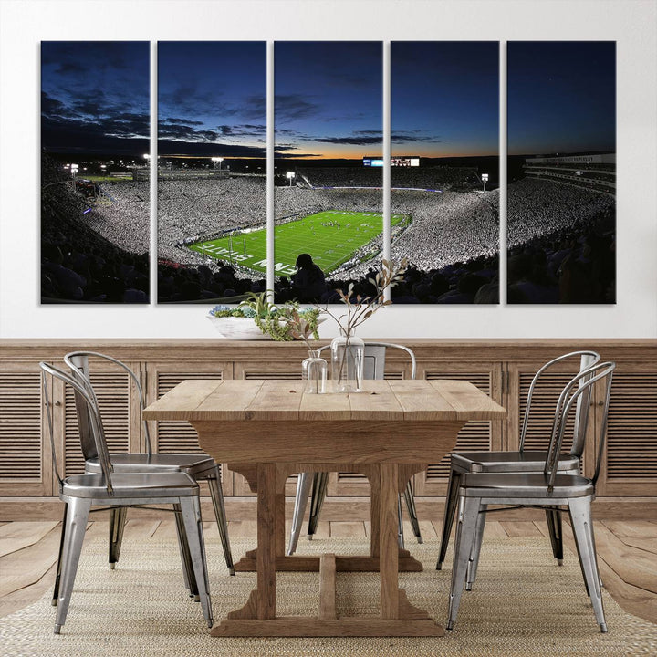 Penn State Nittany Lions Football Team Print - University Park Beaver Stadium Wall Art Canvas Print