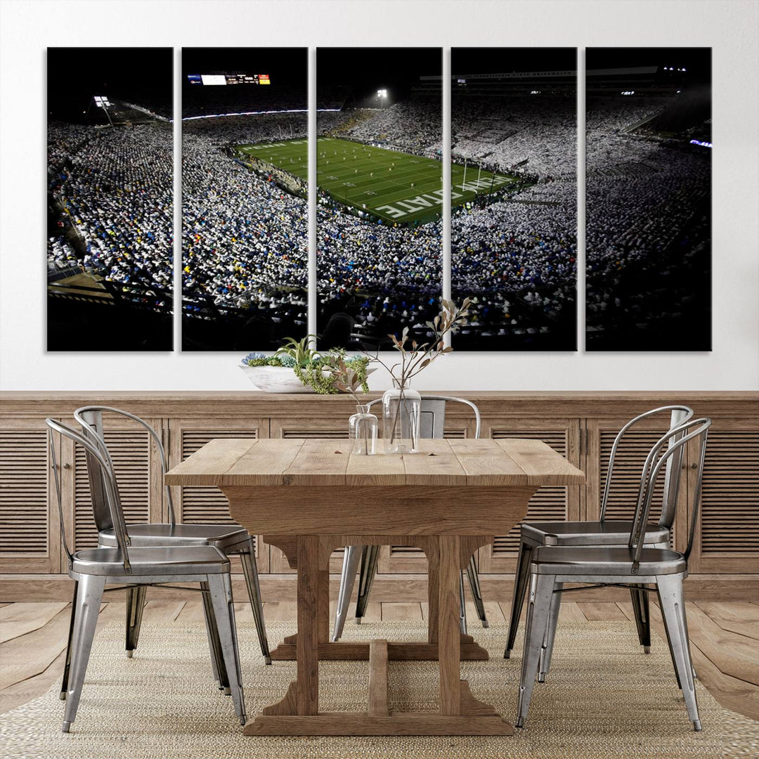 Penn State Nittany Lions Football Team Print - University Park Beaver Stadium Wall Art Canvas Print