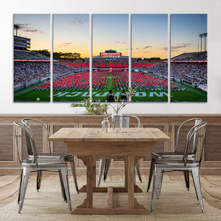 NC State Wolfpack Football Team Print - Raleigh Carter-Finley Stadium Wall Art Canvas Print